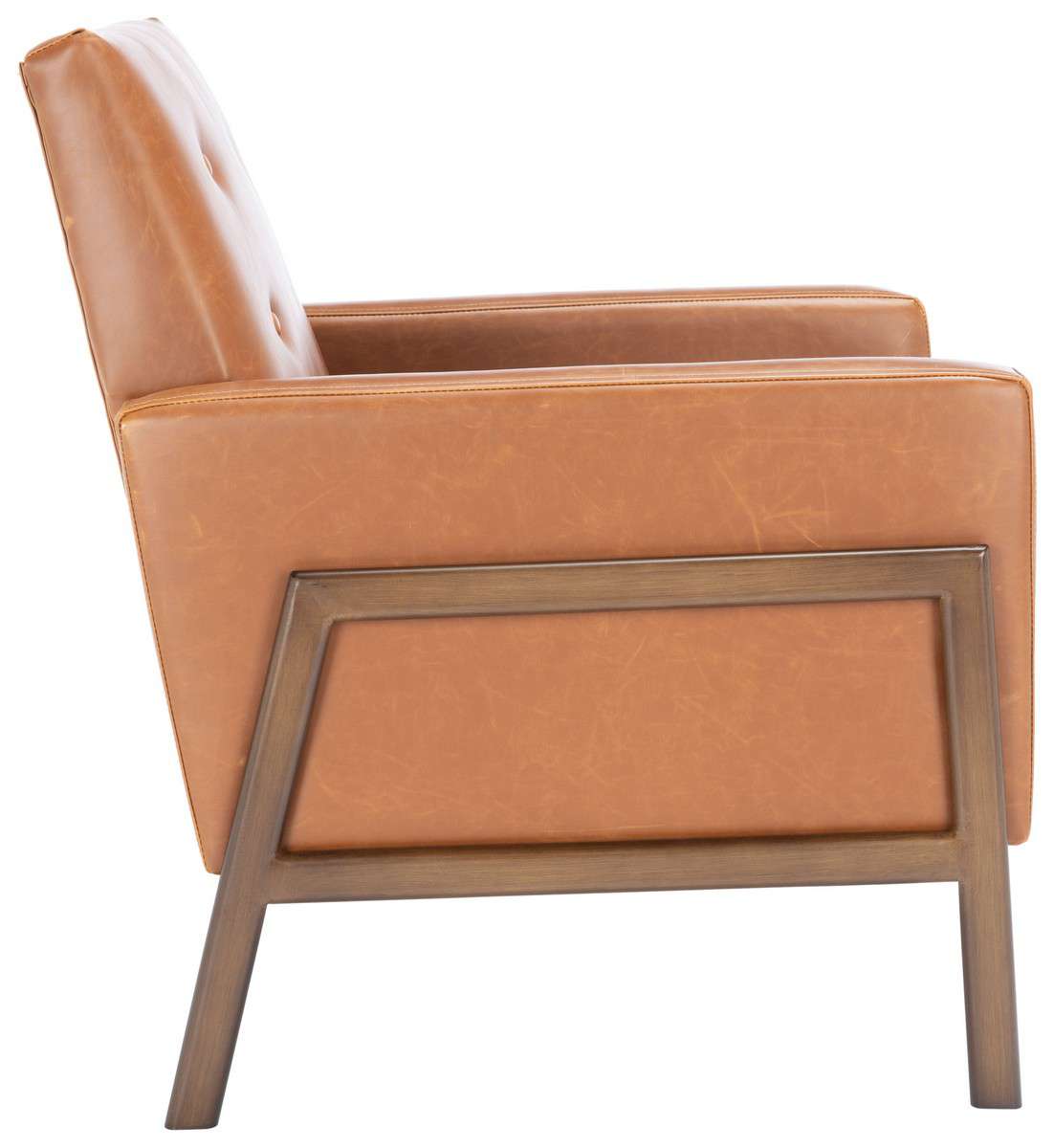 Safavieh Roald Sofa Accent Chair - Light Brown Pu | Accent Chairs | Modishstore - 4