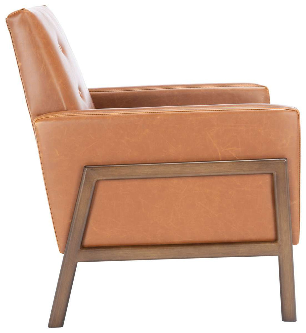 Safavieh Roald Sofa Accent Chair - Light Brown Pu | Accent Chairs | Modishstore - 4