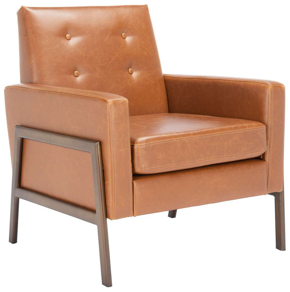Safavieh Roald Sofa Accent Chair - Light Brown Pu | Accent Chairs | Modishstore - 3
