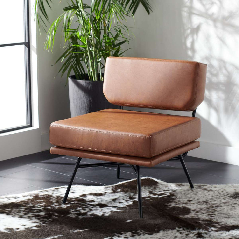 Safavieh Kermit Accent Chair - Cognac | Accent Chairs | Modishstore - 4