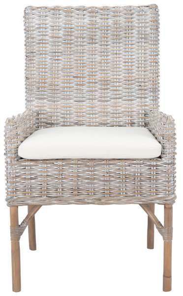 Safavieh Nancy Rattan Accent Chair W/ Cushion - Gray White Wash | Accent Chairs | Modishstore - 2