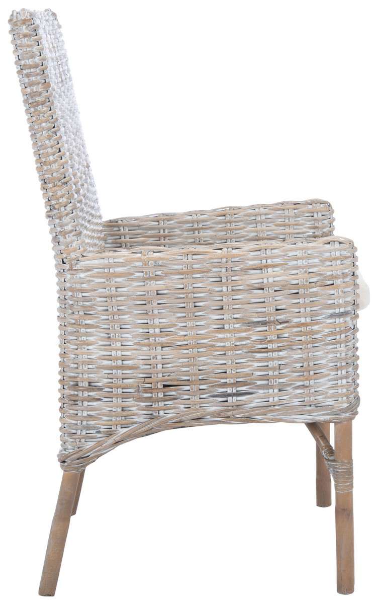 Safavieh Nancy Rattan Accent Chair W/ Cushion - Gray White Wash | Accent Chairs | Modishstore - 3