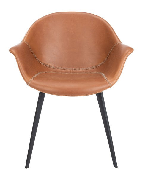 Safavieh Dublin Midcentury Modern Leather Dining Tub Chair | Accent Chairs |  Modishstore  - 7