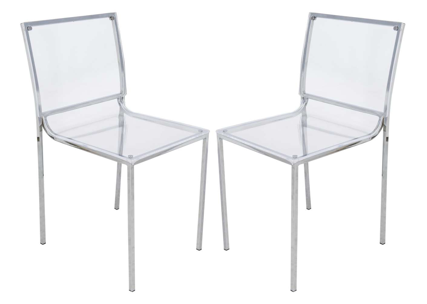 LeisureMod Modern Almeda Acrylic Dining Chair, Set of 2 | Dining Chairs | Modishstore