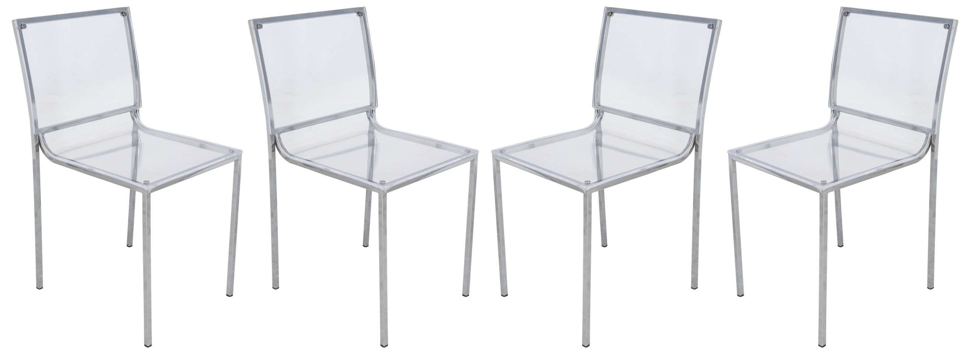 LeisureMod Modern Almeda Acrylic Dining Chair, Set of 4 | Dining Chairs | Modishstore