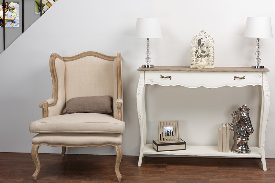 Baxton Studio Bourbonnais Wood Traditional French Console Table | Modishstore | Console Tables