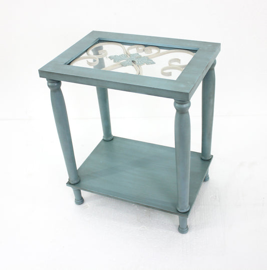 Screen Gems Blue Wood Table - AF-069 | Side Tables | Modishstore