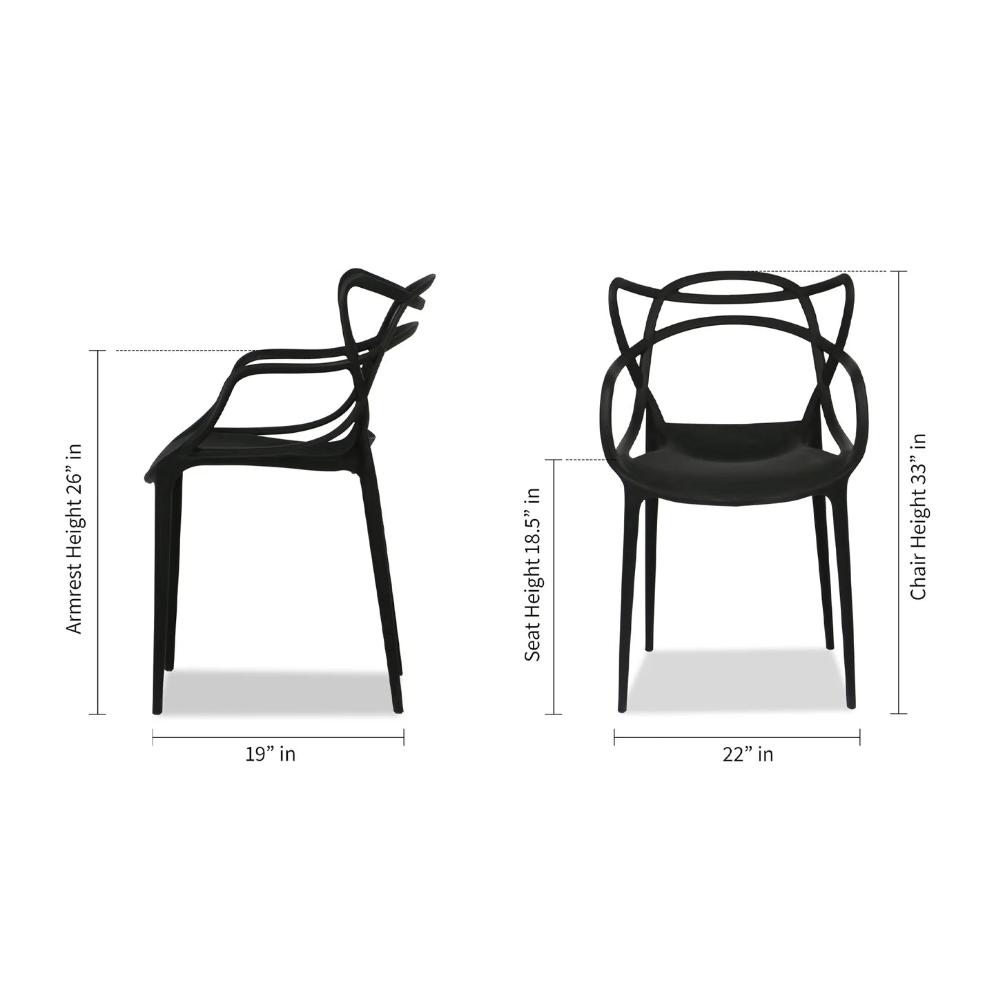 Monte Dining Chair - Black By World Modern Design | Dining Chairs | Modishstore - 6
