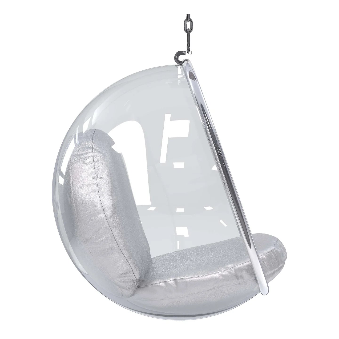 Hanging Bubble Chair, Silver Cushions By World Modern Design | Outdoor Porch Swings | Modishstore - 4