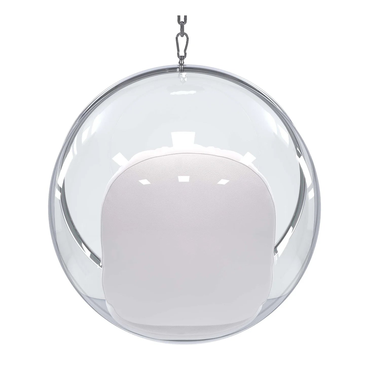 Hanging Bubble Chair, White Cushions By World Modern Design | Outdoor Porch Swings | Modishstore - 3