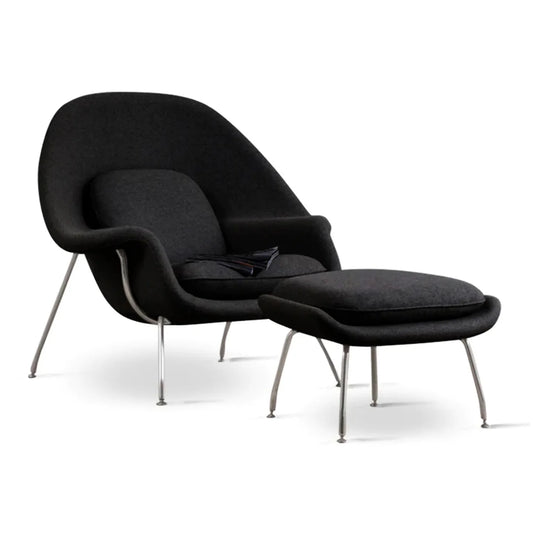 Haven Lounge Chair & Ottoman, Black By World Modern Design | Lounge Chairs | Modishstore