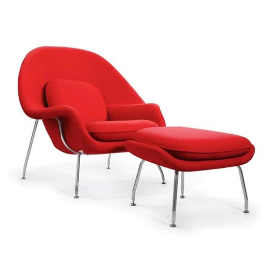Haven Lounge Chair & Ottoman, Red By World Modern Design | Lounge Chairs | Modishstore