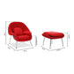 Haven Lounge Chair & Ottoman, Red By World Modern Design | Lounge Chairs | Modishstore - 2