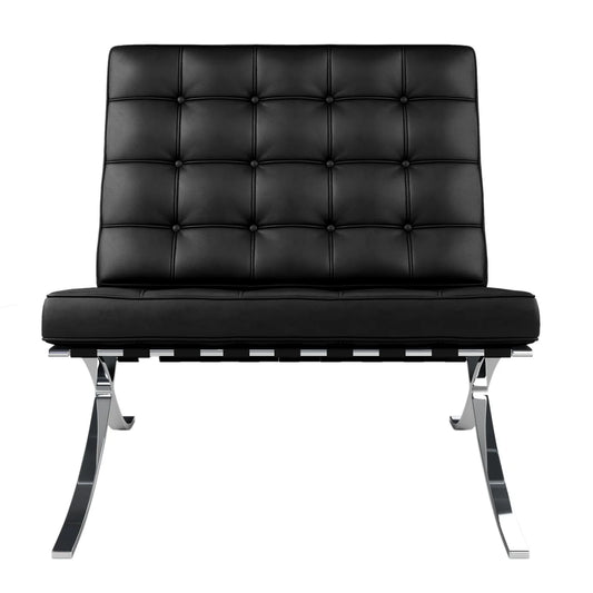 Pavilion Lounge Chair, Black Leather By World Modern Design | Lounge Chairs | Modishstore