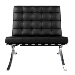 Pavilion Lounge Chair, Black Leather By World Modern Design