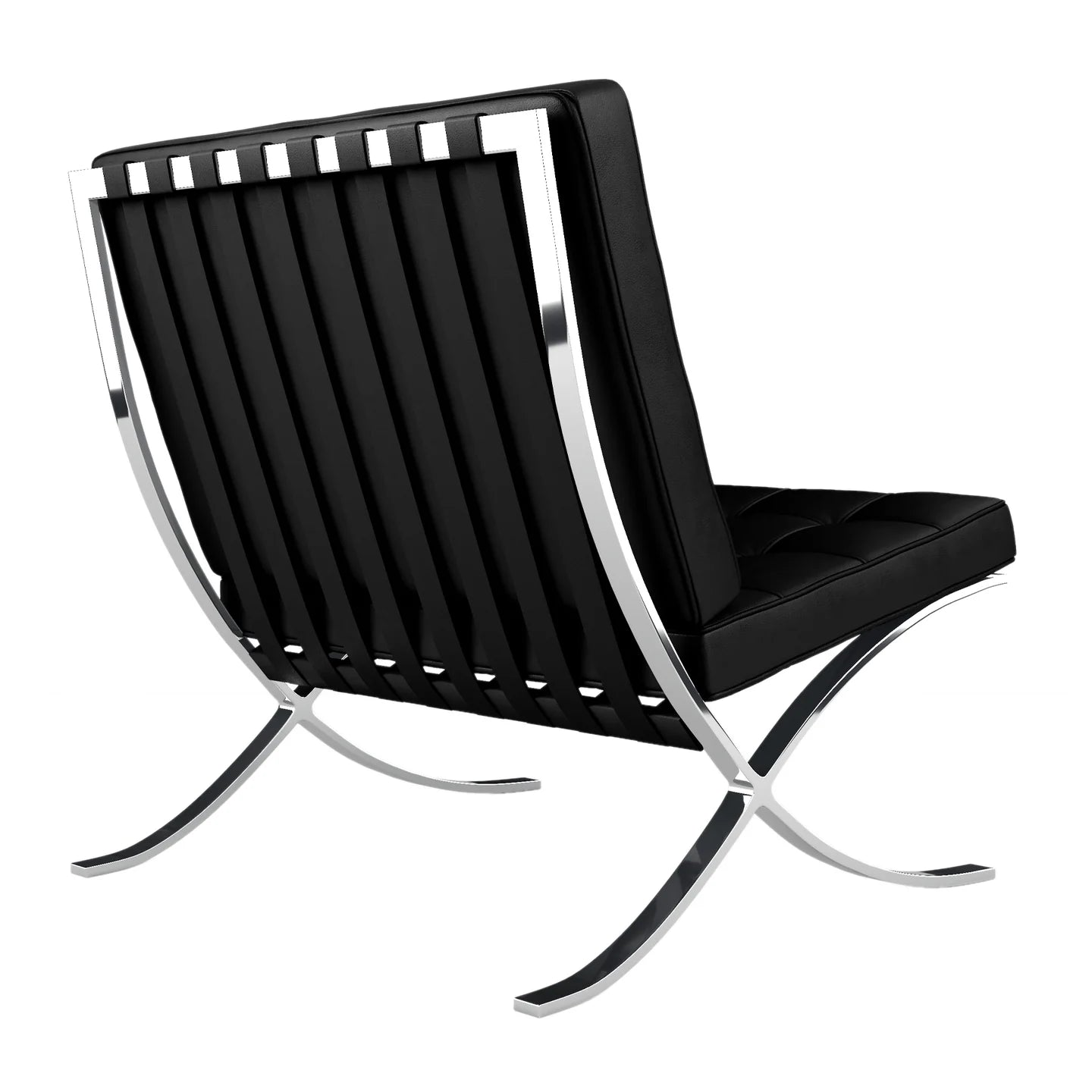 Pavilion Lounge Chair, Black Leather By World Modern Design | Lounge Chairs | Modishstore - 3