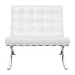 Pavilion Lounge Chair, White Leather By World Modern Design | Lounge Chairs | Modishstore