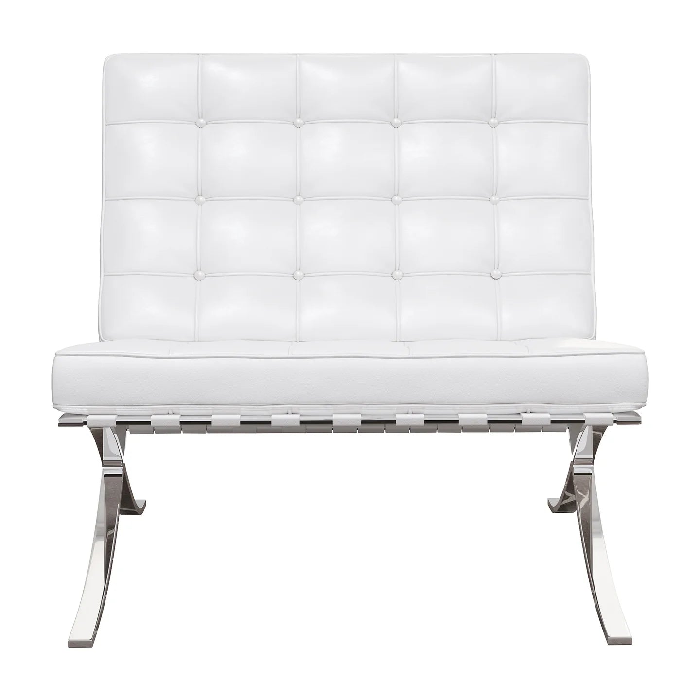 Pavilion Lounge Chair, White Leather By World Modern Design | Lounge Chairs | Modishstore