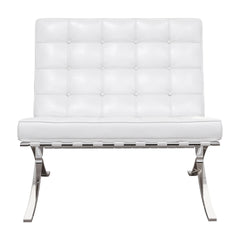 Pavilion Lounge Chair, White Leather By World Modern Design