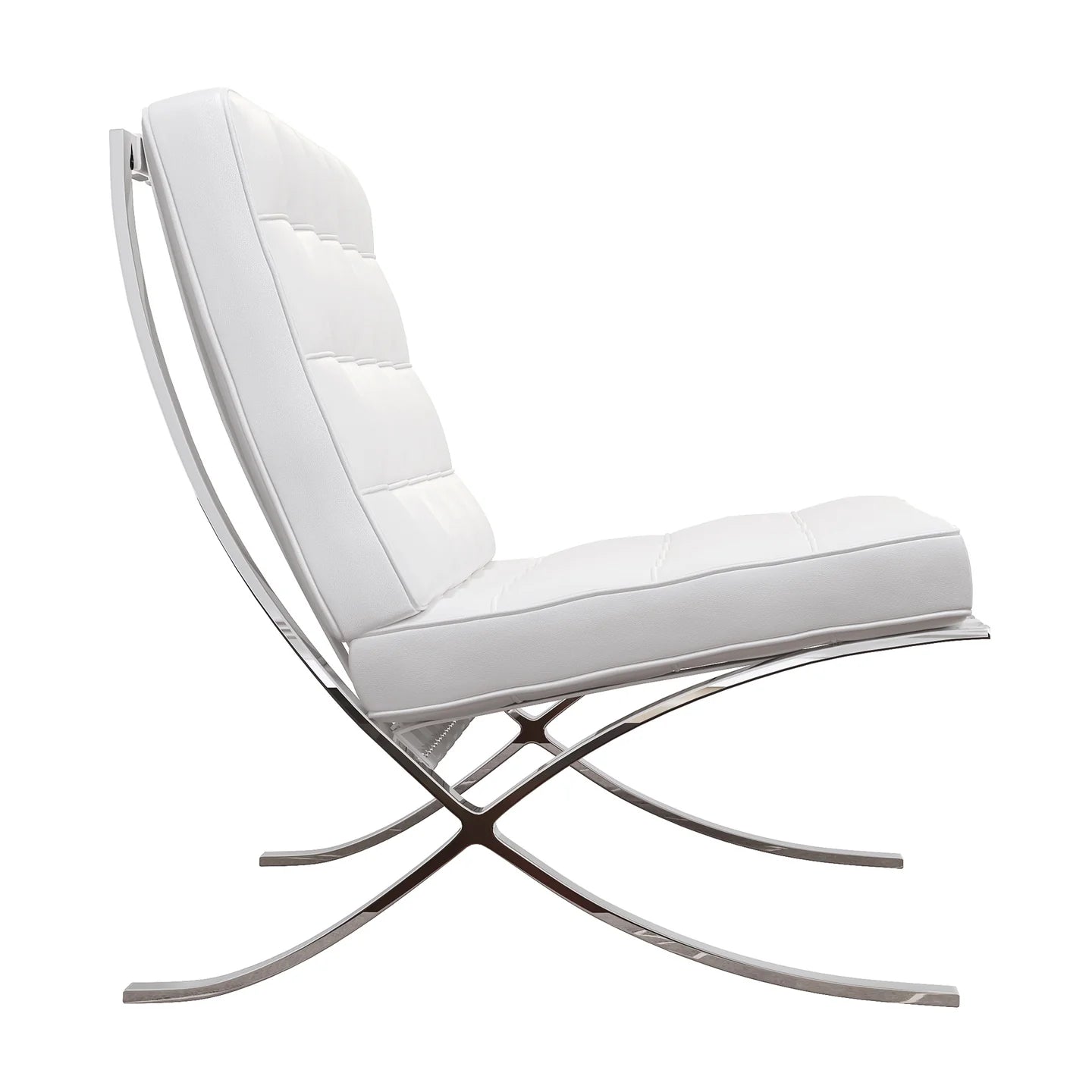 Pavilion Lounge Chair, White Leather By World Modern Design | Lounge Chairs | Modishstore - 5