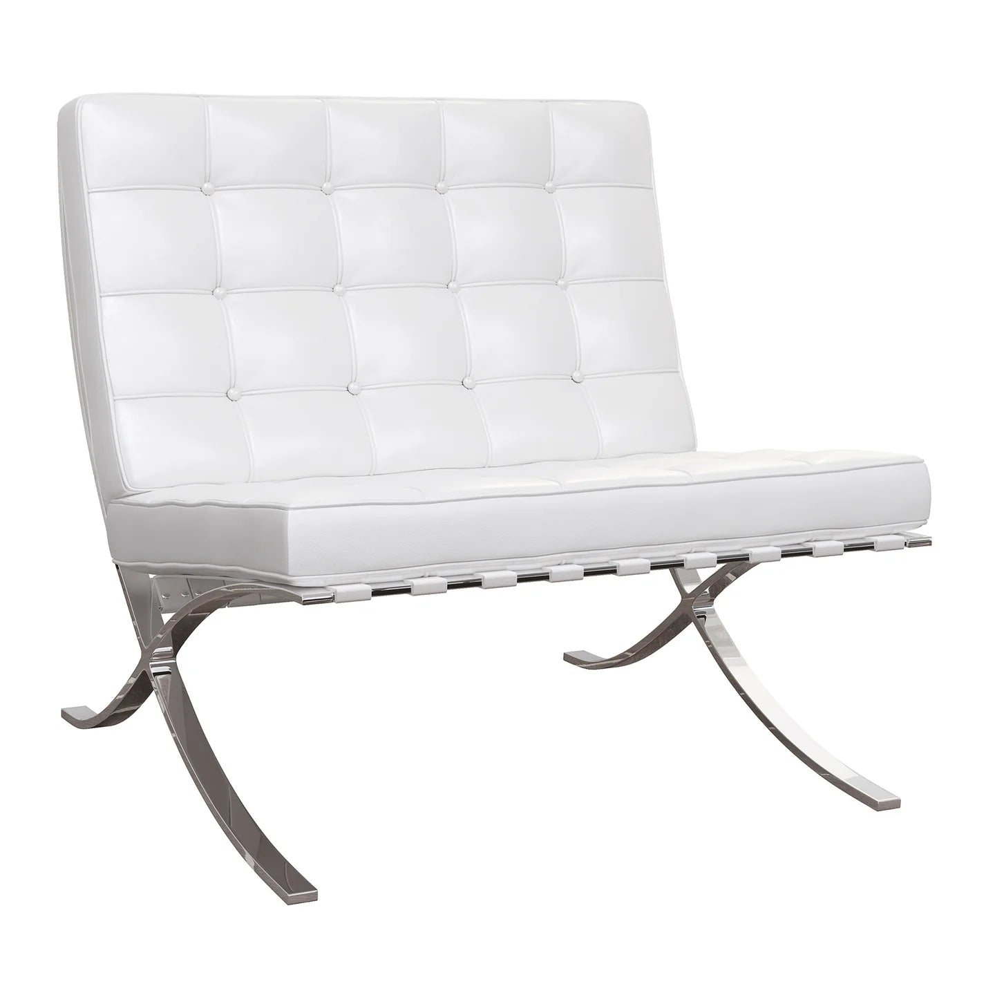 Pavilion Lounge Chair, White Leather By World Modern Design | Lounge Chairs | Modishstore - 4