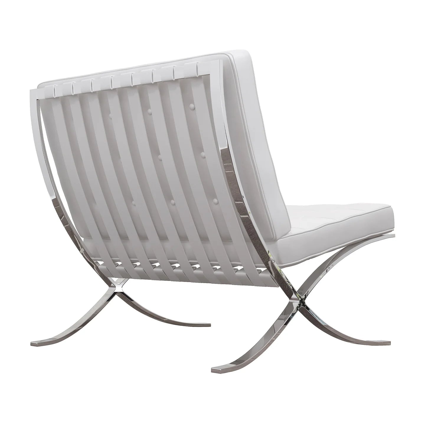 Pavilion Lounge Chair, White Leather By World Modern Design | Lounge Chairs | Modishstore - 3