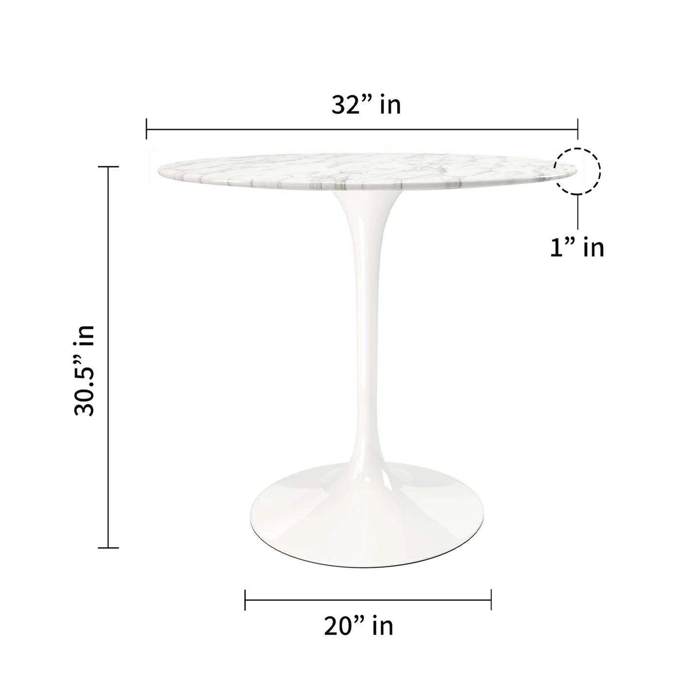 Rose 32" Round Marble Dining Table By World Modern Design | Dining Tables | Modishstore - 4