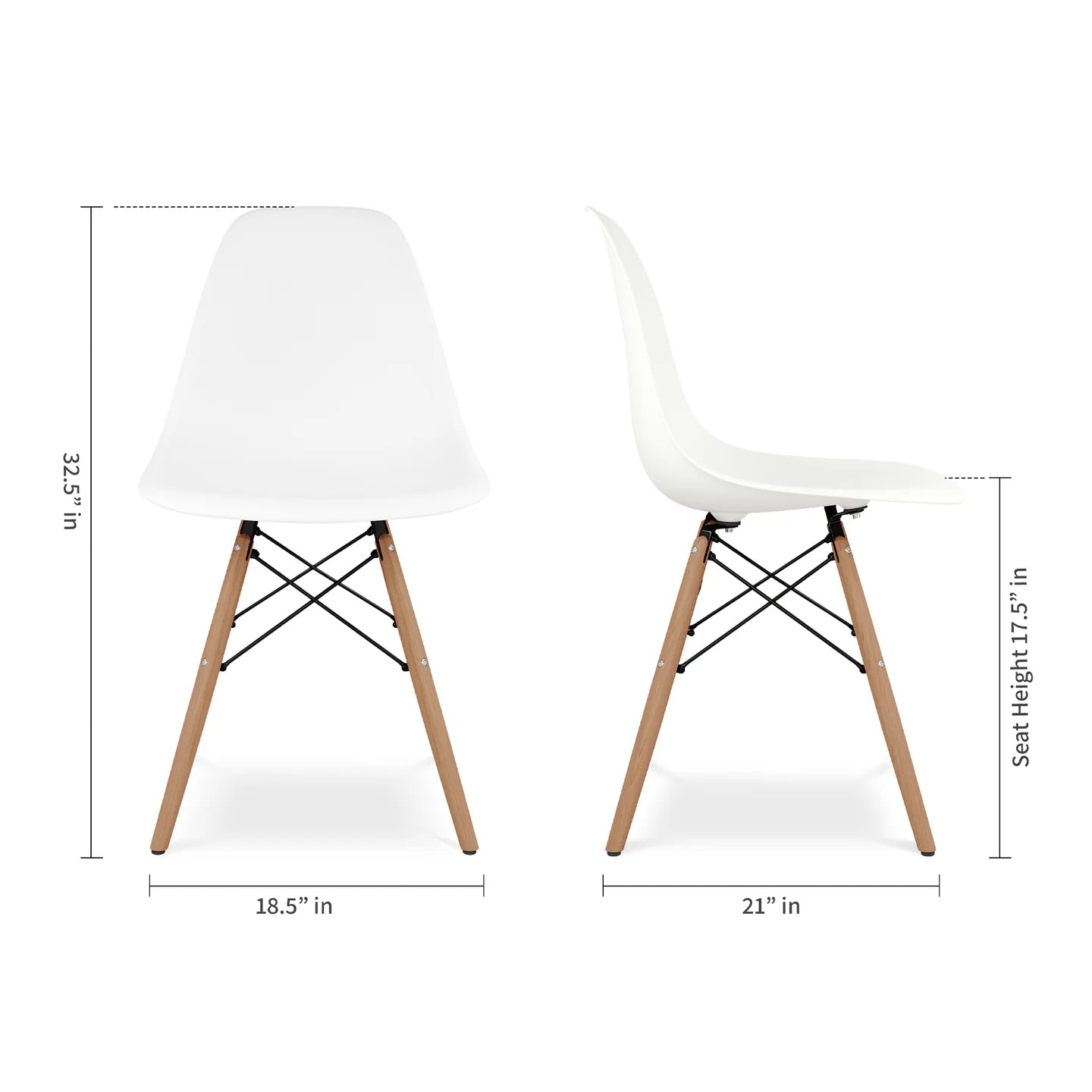 Pyramid Dining Chair, White By World Modern Design | Dining Chairs | Modishstore - 5