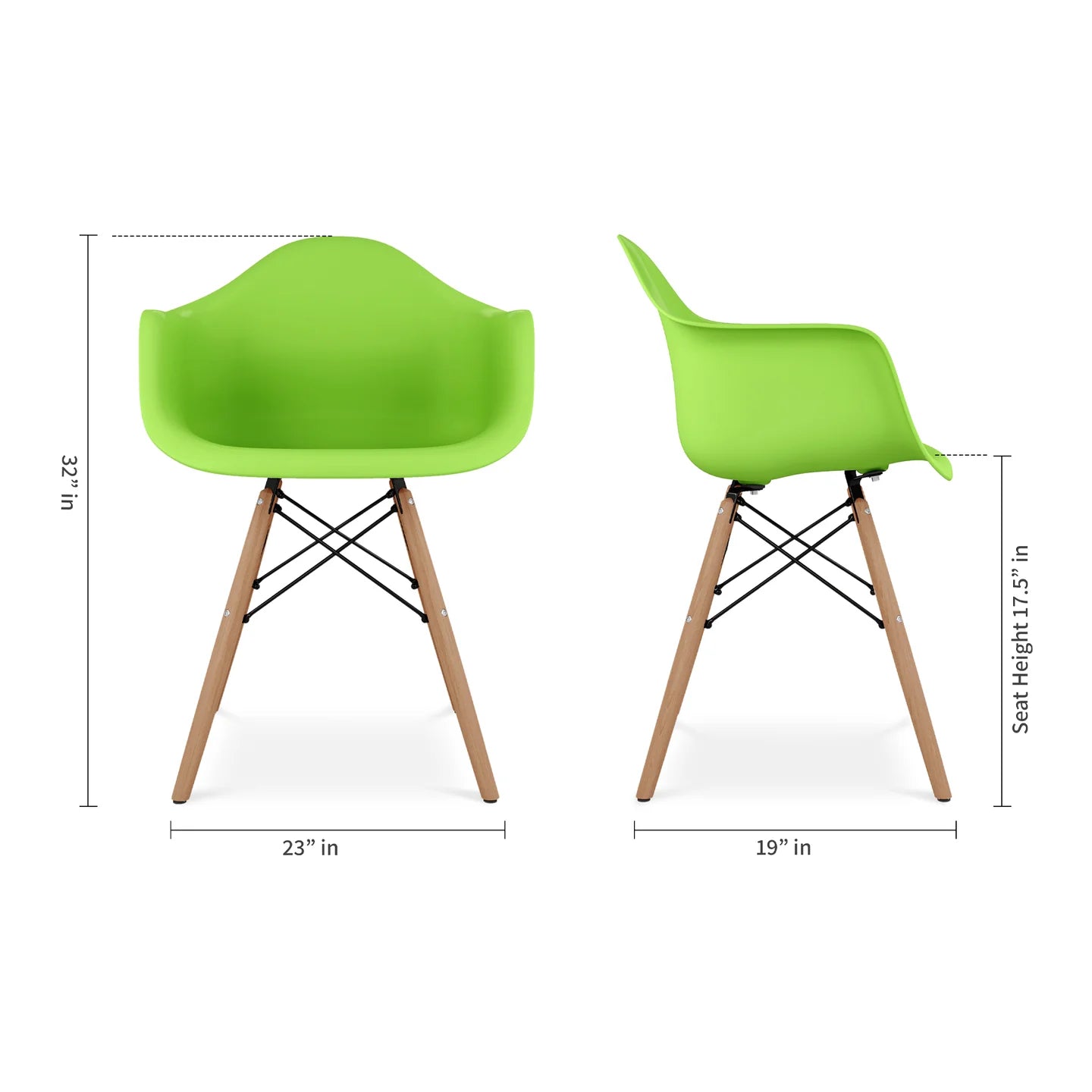 Pyramid Armchair, Green By World Modern Design | Dining Chairs | Modishstore - 5