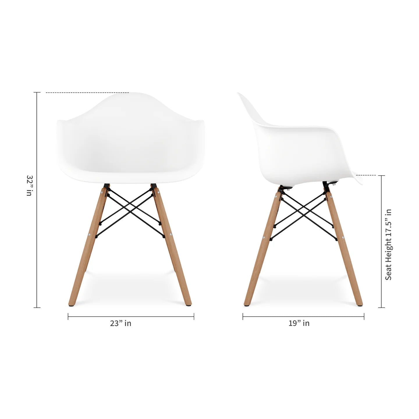 Pyramid Armchair, White By World Modern Design | Dining Chairs | Modishstore - 5