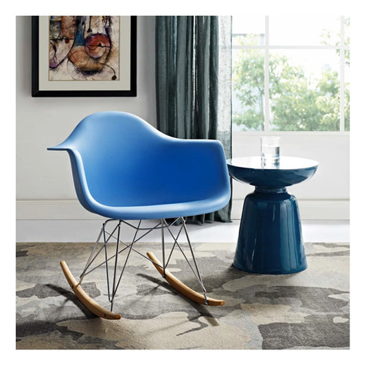 Atoll Rocker Chair, Blue By World Modern Design | Rocking Chairs | Modishstore