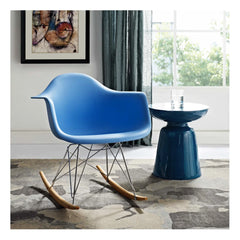 Atoll Rocker Chair, Blue By World Modern Design