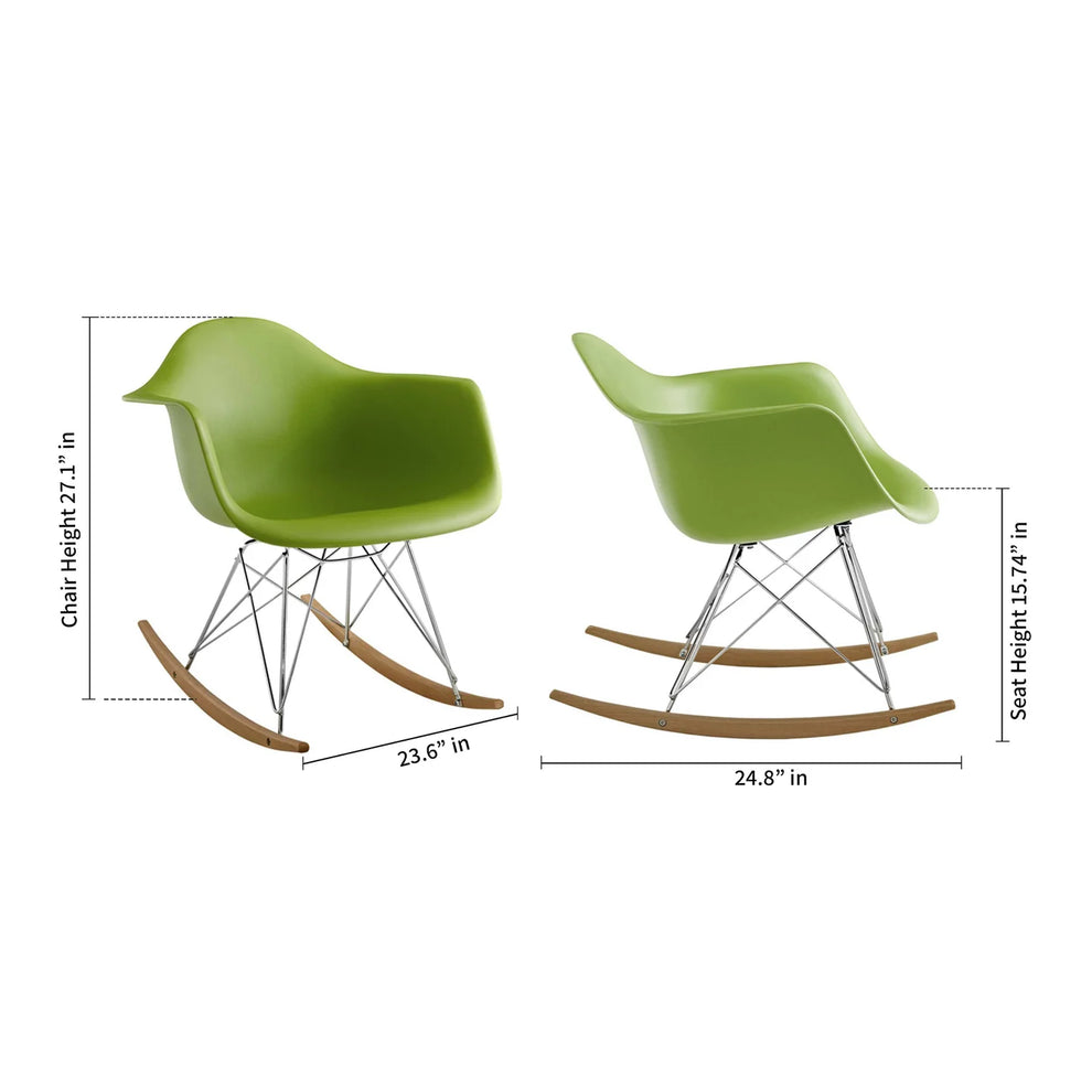 Atoll Rocker Chair, Blue By World Modern Design | Rocking Chairs | Modishstore - 7