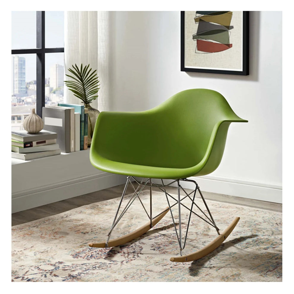 Atoll Rocker Chair, Blue By World Modern Design | Rocking Chairs | Modishstore - 5