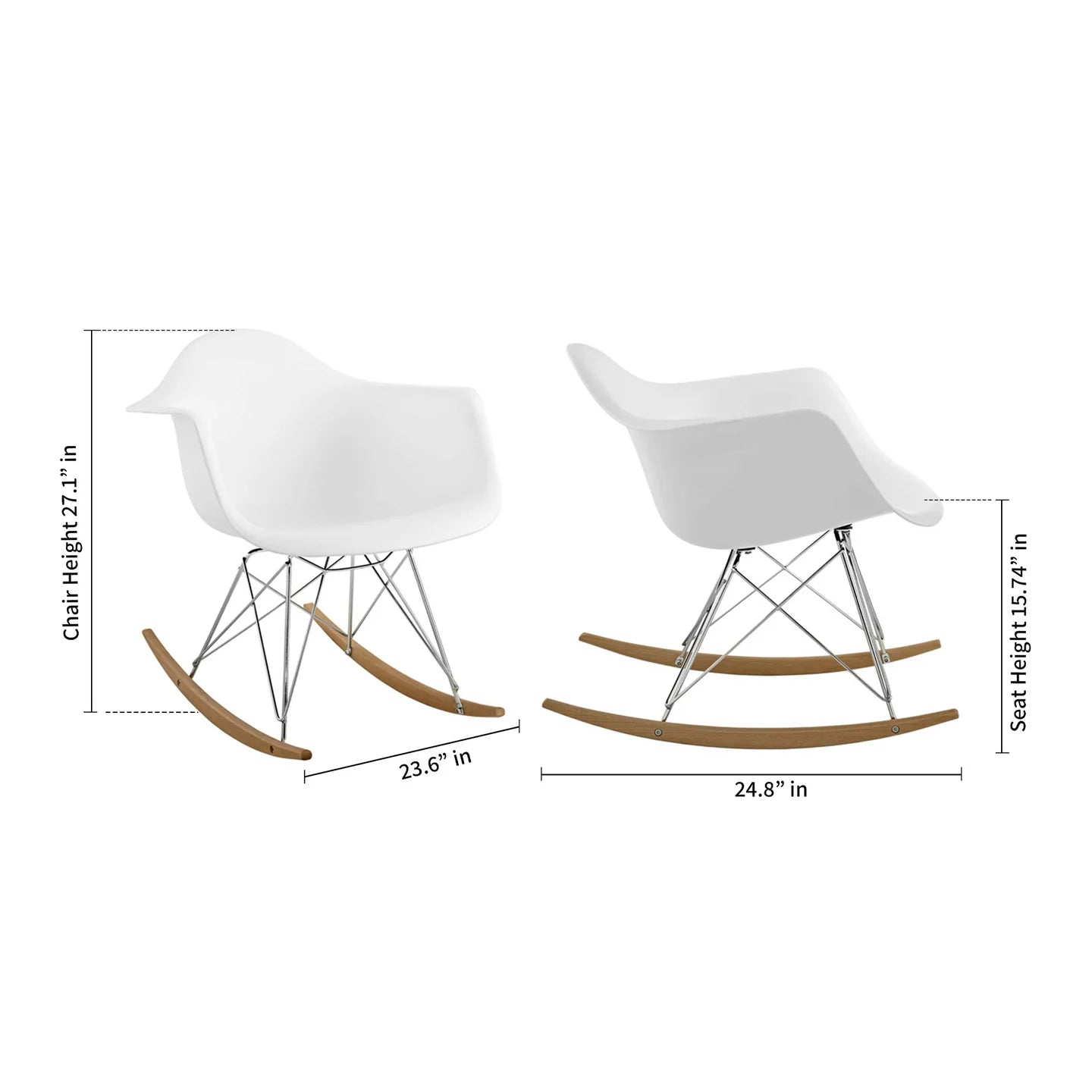Atoll Rocker Chair, Red By World Modern Design | Rocking Chairs | Modishstore - 9