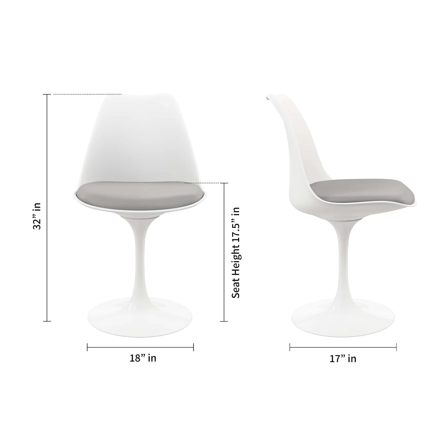 Rose Dining Chair - Gray By World Modern Design | Dining Chairs | Modishstore - 7