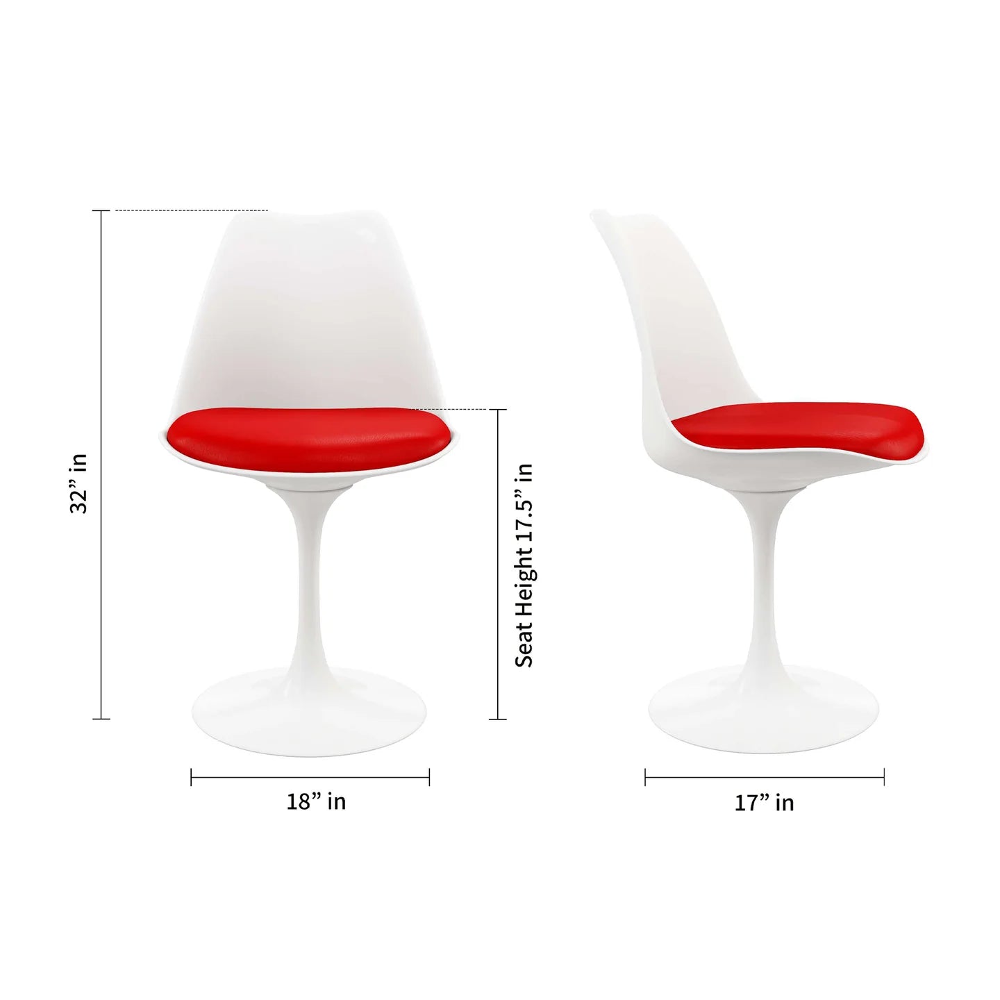 Rose Dining Chair - Red By World Modern Design | Dining Chairs | Modishstore - 8