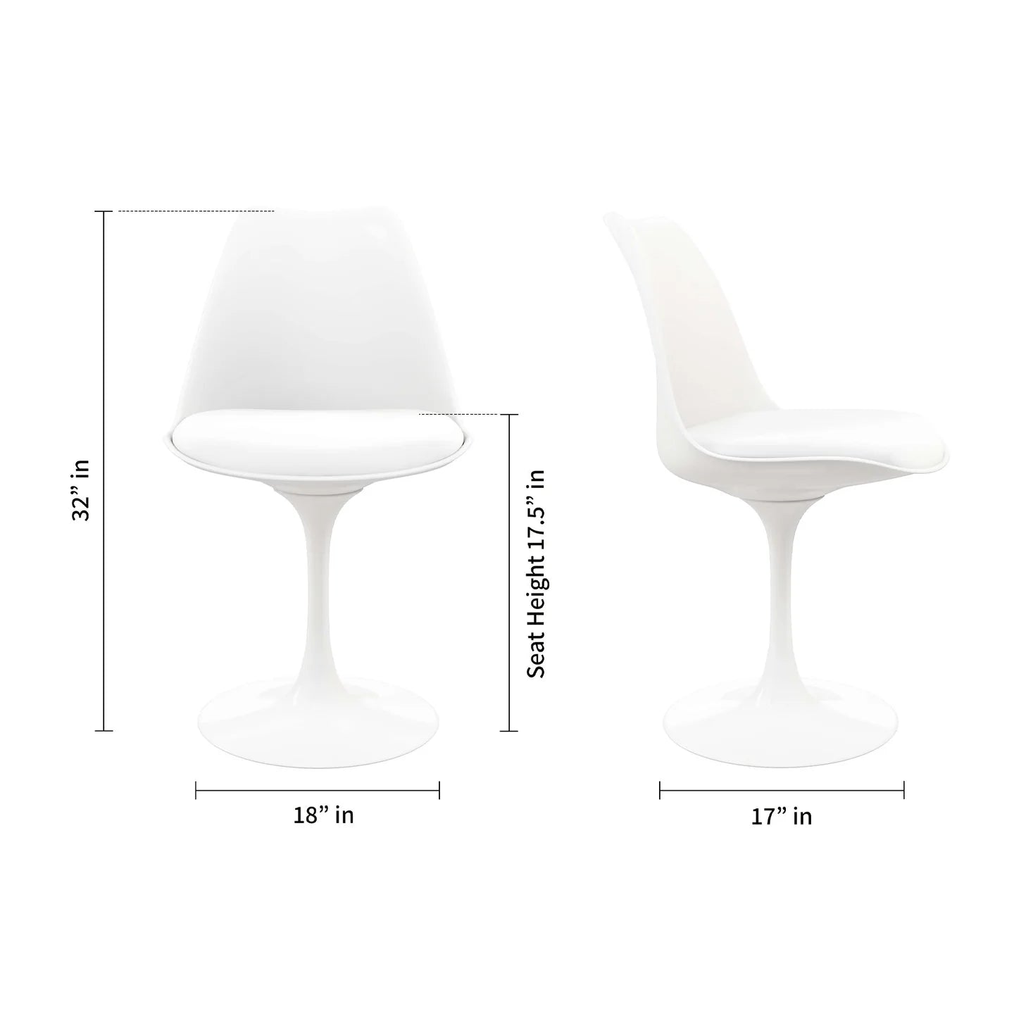 Rose Dining Chair - White By World Modern Design | Dining Chairs | Modishstore - 8