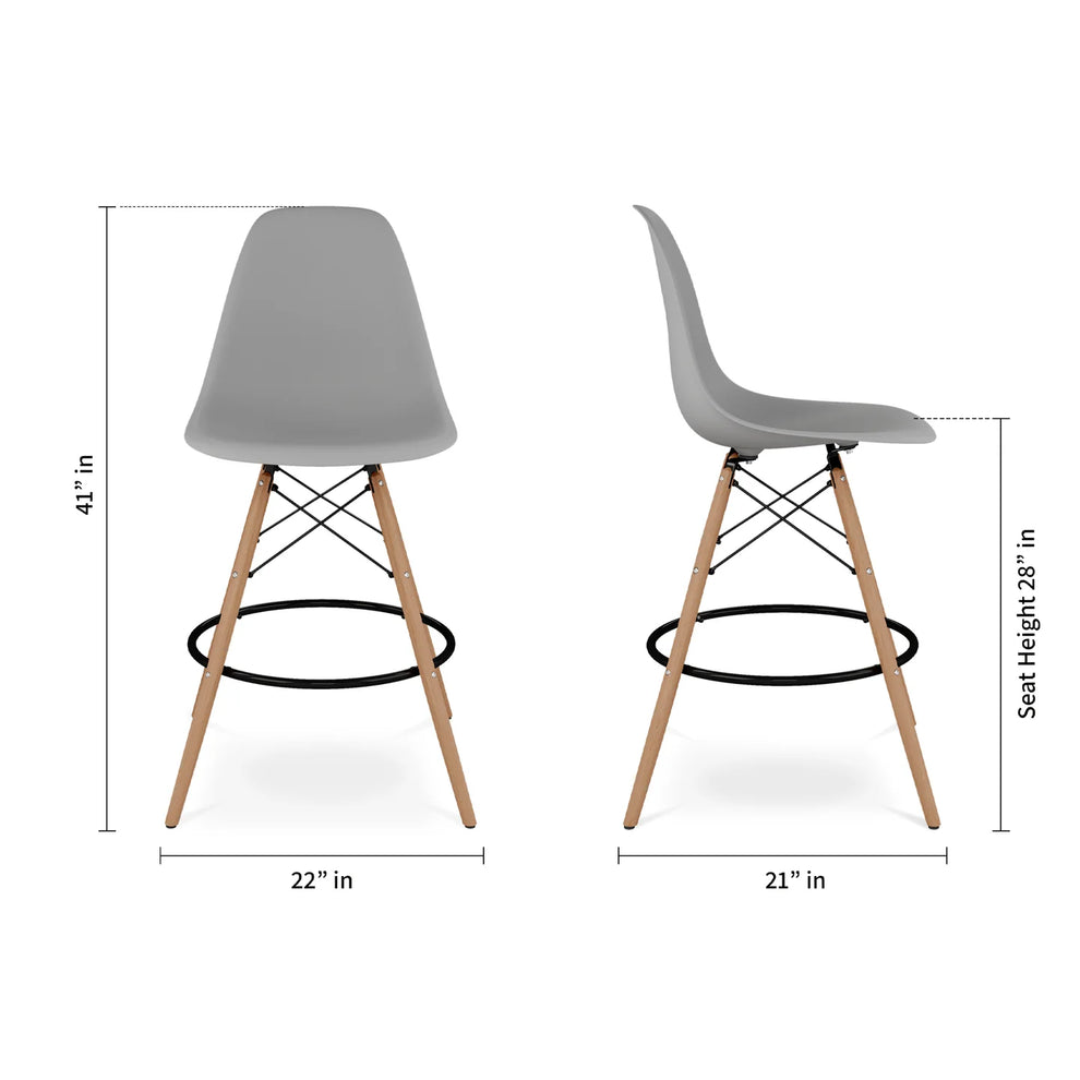 Pyramid Counter Stool, Gray By World Modern Design | Counter Stools | Modishstore - 5
