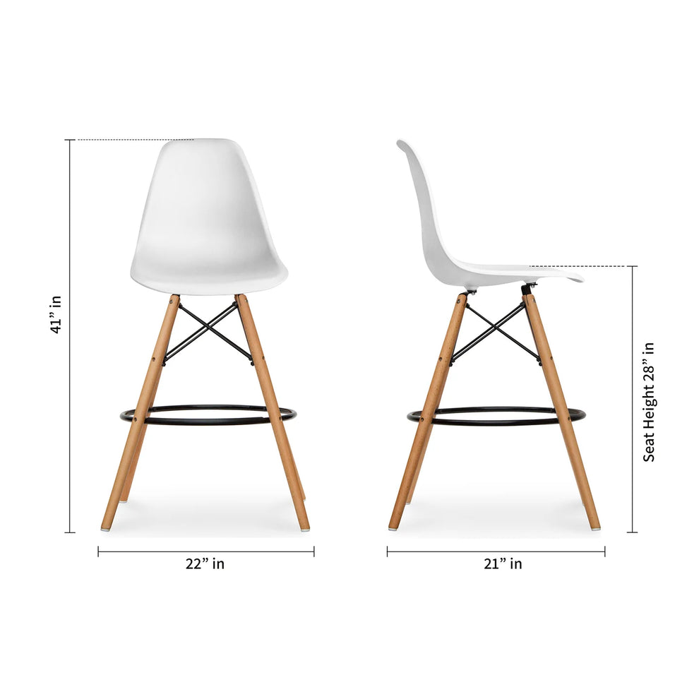 Pyramid Counter Stool, White By World Modern Design | Counter Stools | Modishstore - 6