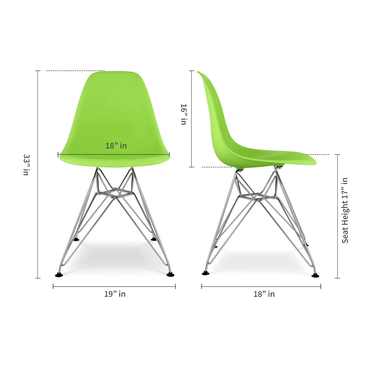 Tower Dining Chair, Green By World Modern Design | Dining Chairs | Modishstore - 5