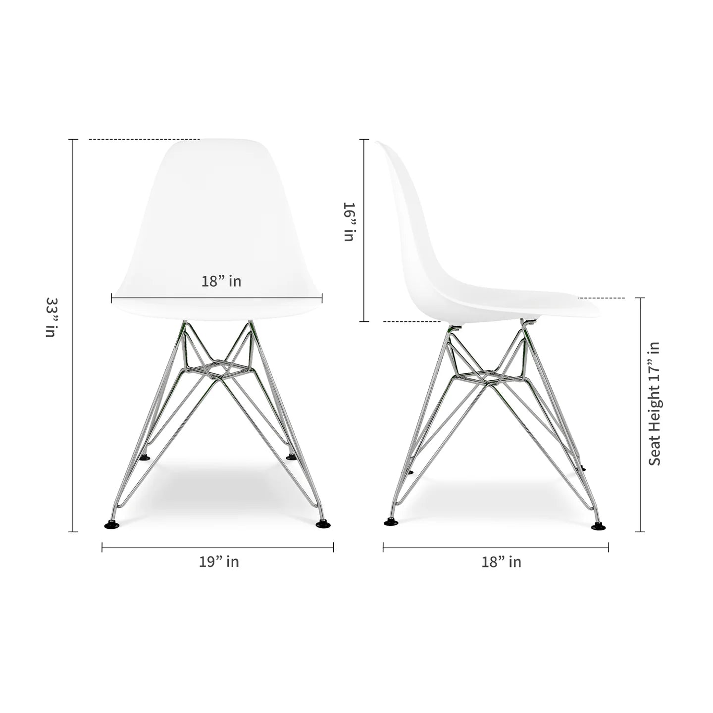 Tower Dining Chair, White By World Modern Design | Dining Chairs | Modishstore - 5