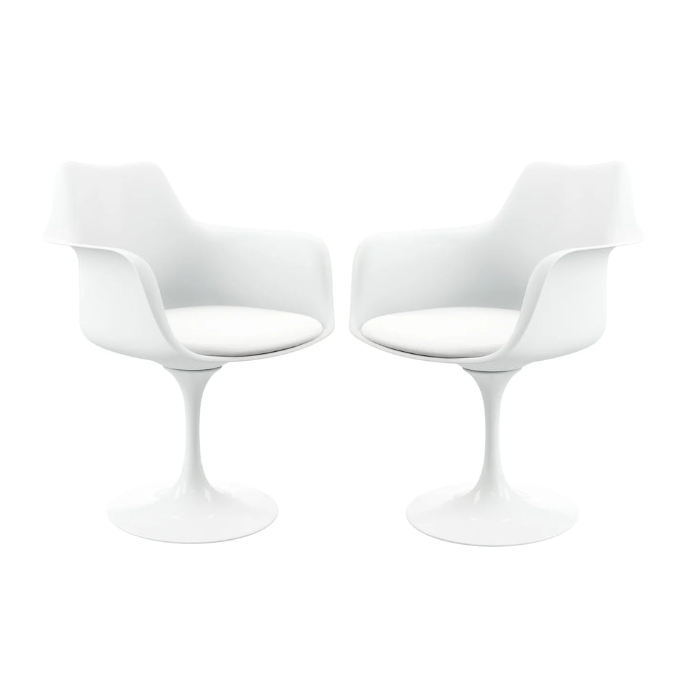 Rose Arm Chair - White By World Modern Design | Dining Chairs | Modishstore - 6