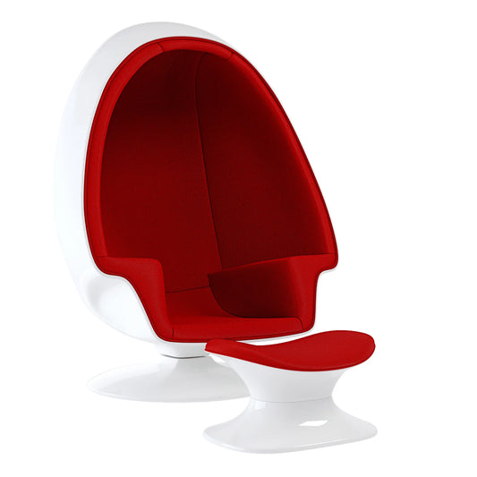 Alpha Egg Chair & Ottoman, Red By World Modern Design | Lounge Chairs | Modishstore