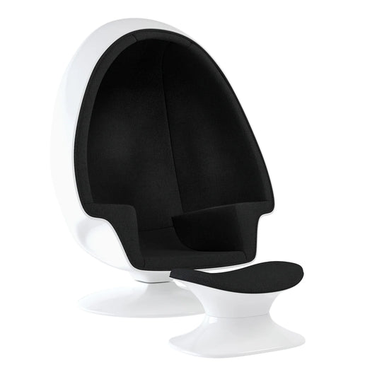 Alpha Egg Chair & Ottoman, Black By World Modern Design | Lounge Chairs | Modishstore