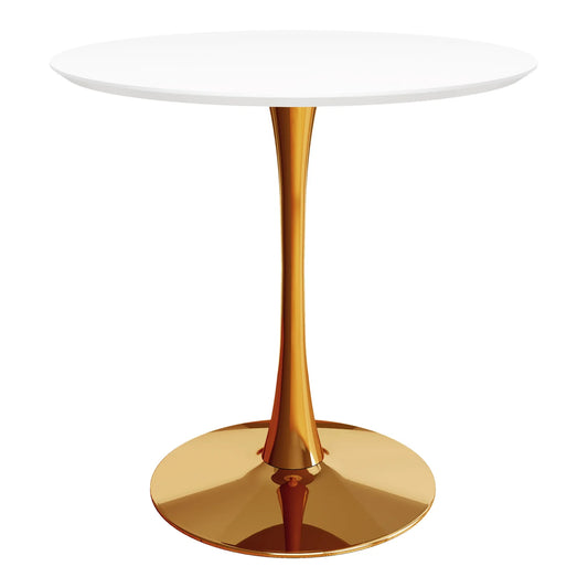 Rose 36" Wood Top Dining Table, Gold Base By World Modern Design | Dining Tables | Modishstore