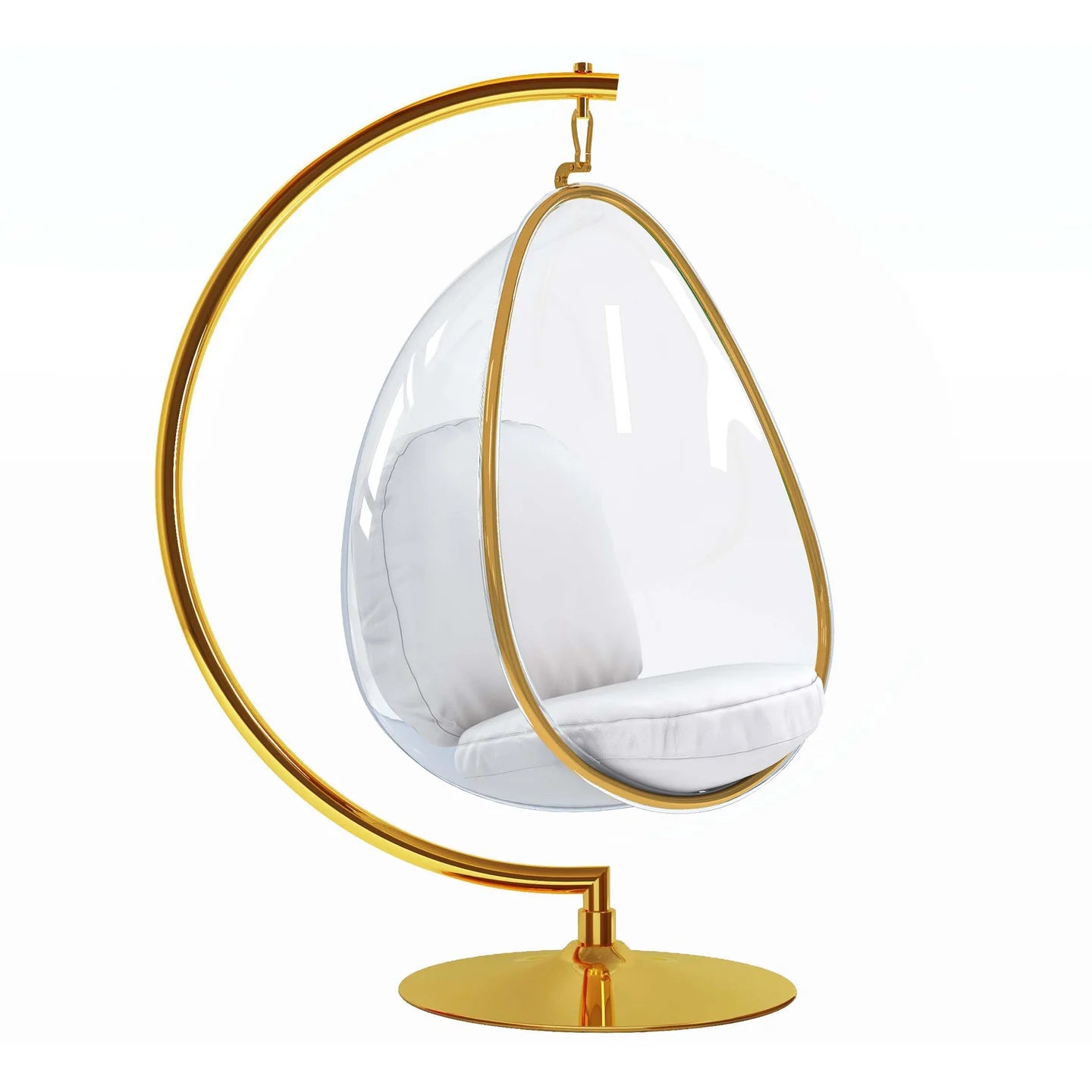 Scoop Chair With Stand, Gold By World Modern Design | Outdoor Porch Swings | Modishstore