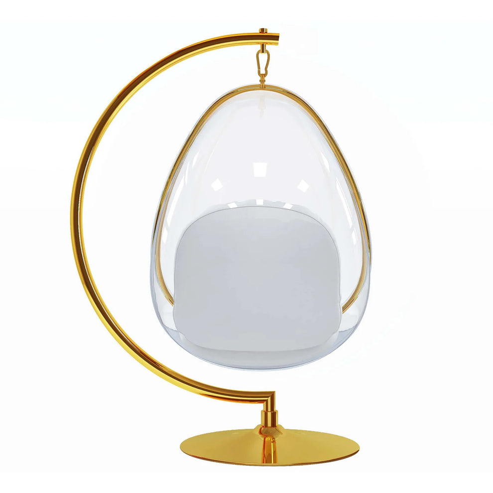Scoop Chair With Stand, Gold By World Modern Design | Outdoor Porch Swings | Modishstore - 3