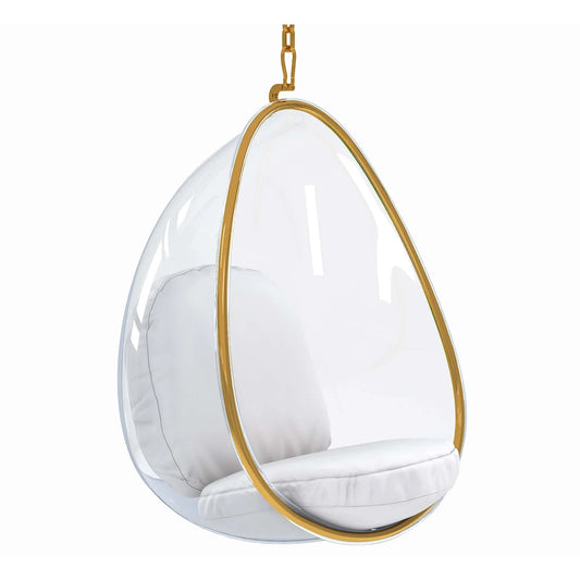 Scoop Hanging Chair - Gold By World Modern Design | Outdoor Porch Swings | Modishstore