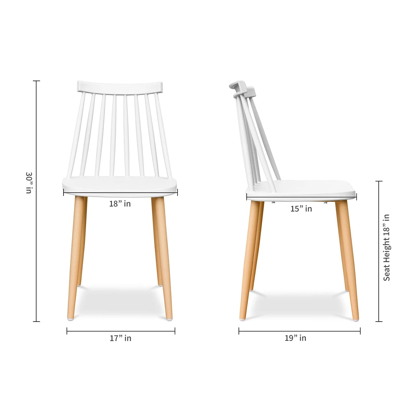 Spindle Dining Chair, White By World Modern Design | Dining Chairs | Modishstore - 5